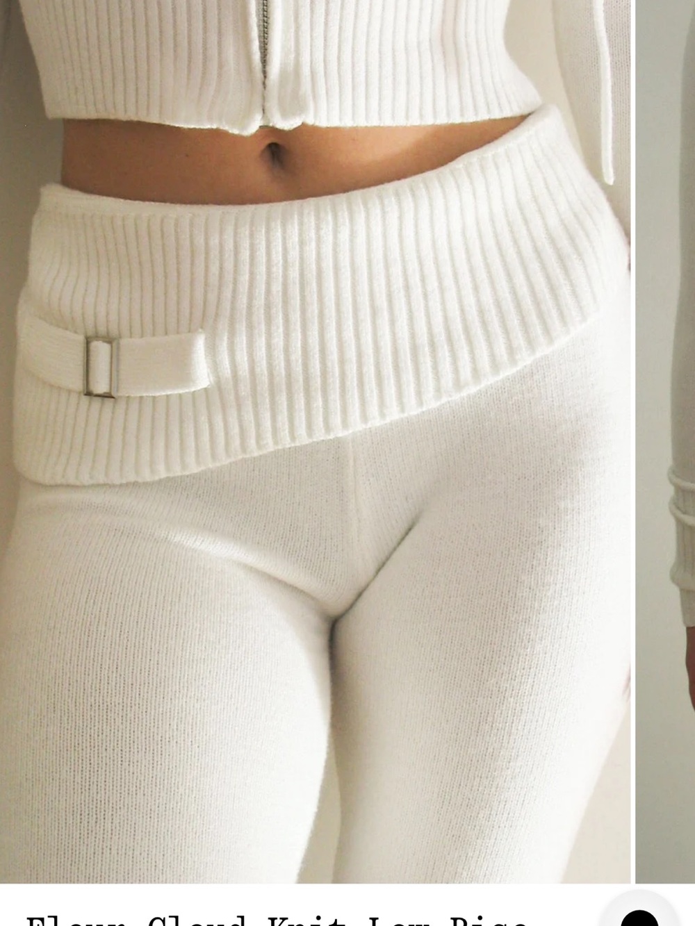Frankie's Bikinis Snow White fleur cloud knit Low-Rise Pants large nwt - Picture 4 of 10
